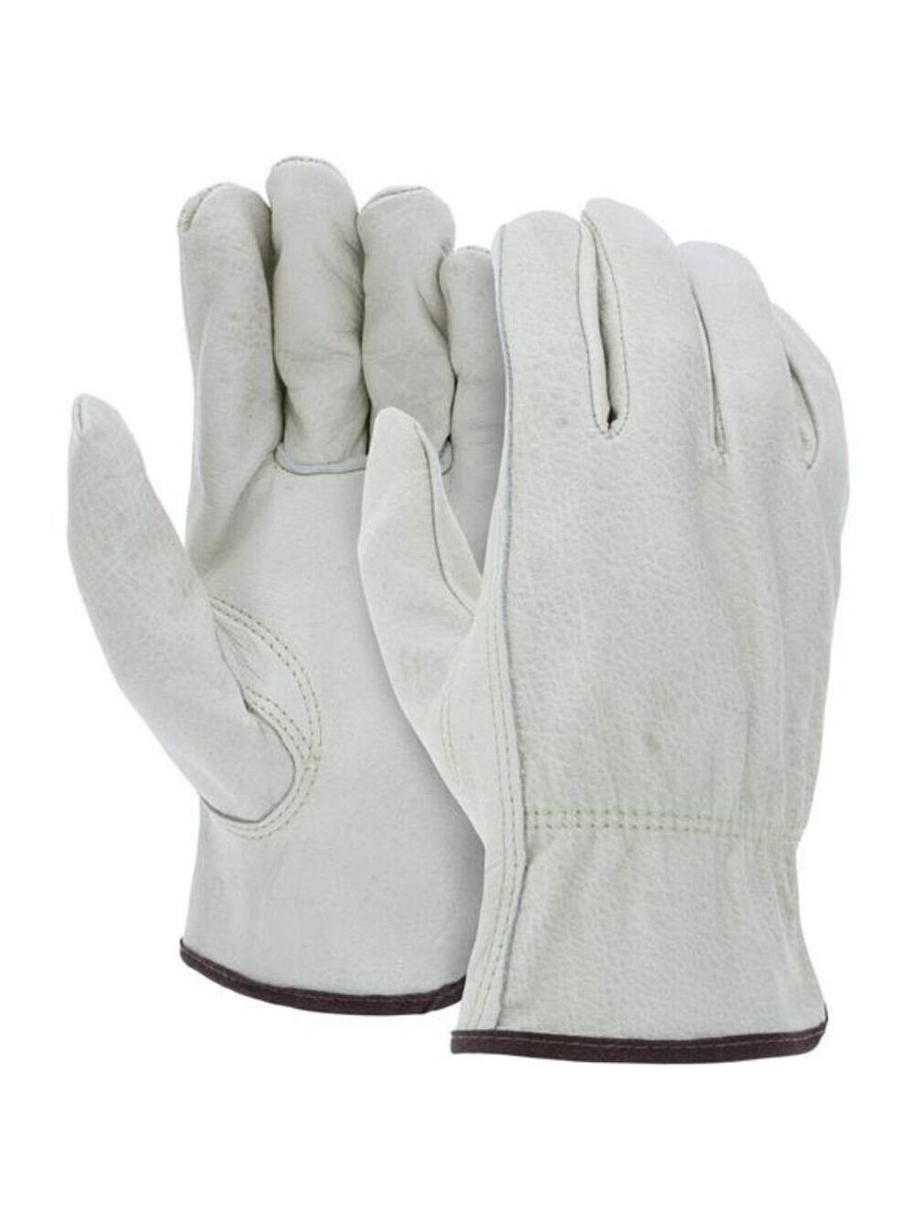 12 Pairs Leather Work Gloves Medium Heavy Duty Cowhide Truck Driving Gardening